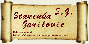 Stamenka Ganilović vizit kartica